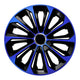 NRM - wieldoppen 15" - zwart met blauw- set van 4 stuks - ABS / Duurzaam / Resistant
