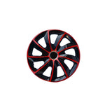 NRM -  Stig Extra Wieldoppen 16" - Rood & Zwart- set van 4 stuks - ABS / Duurzaam / Resistant