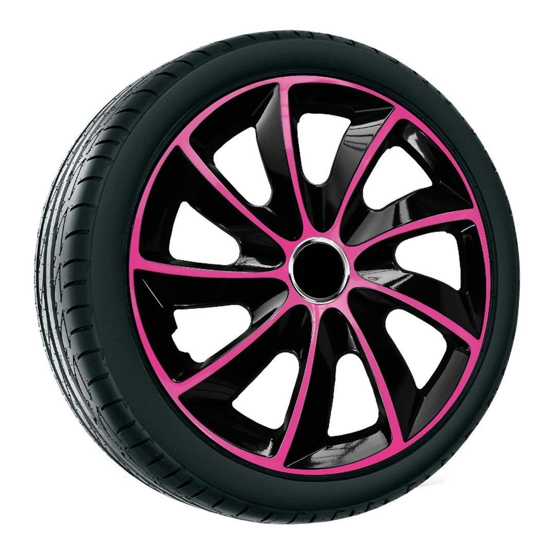 NRM - Stig Extra Wieldoppen 14" - Roze & Zwart- set van 4 stuks - ABS / Duurzaam / Resistant