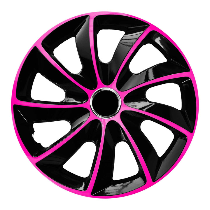 NRM - Stig Extra Wieldoppen 14" - Roze & Zwart- set van 4 stuks - ABS / Duurzaam / Resistant