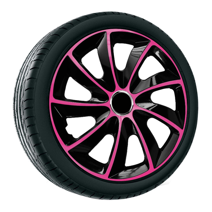 NRM -  Stig Extra Wieldoppen 17" - Roze & Zwart- set van 4 stuks - ABS / Duurzaam / Resistant