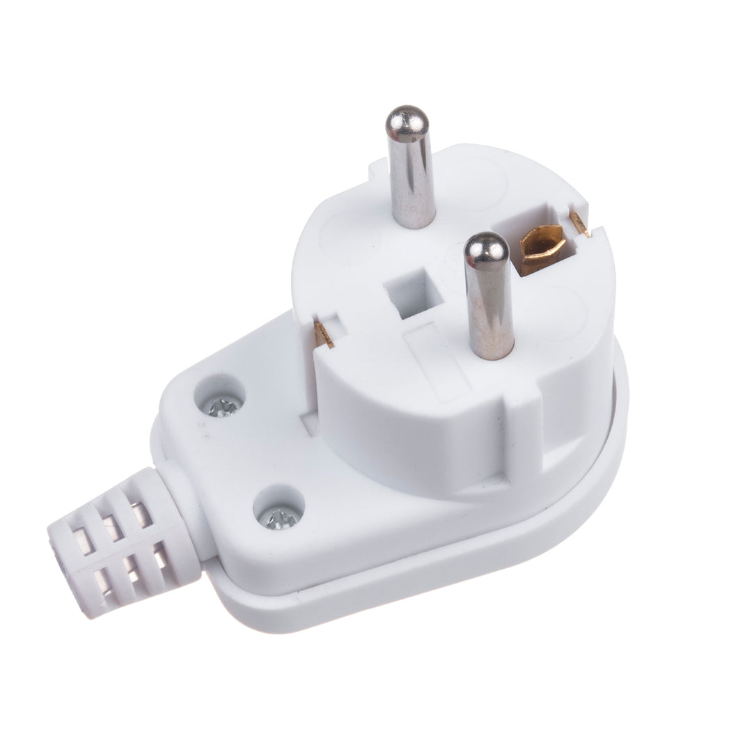 Maclean - Fiche de contact de terre Uni-Schuko Fiche coudée Unischuko Uni Schuko Fiche 16A 250V Plastique Blanc