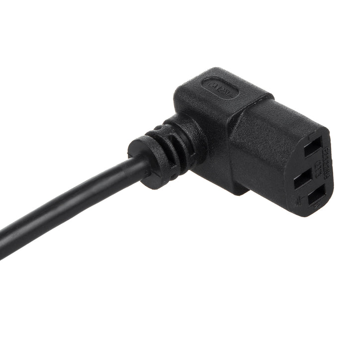 Maclean MCTV-854 IEC-kabel netsnoer 3-pins beschermend contact naar IEC-connector 90 graden gehoekte voedingskabel kabel gehoekt naar beneden zwart (3 meter)