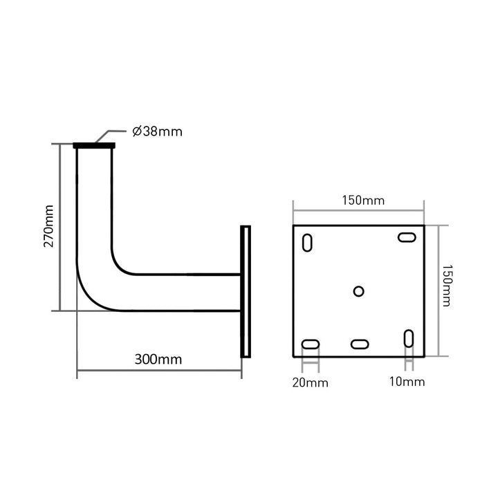 Maclean - Support d'antenne parabolique pour balcon / façade - 30cm -MCTV-924