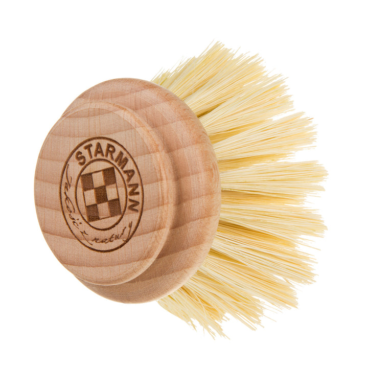 Starmann Tête de rechange pour brosse à vaisselle en bois de hêtre + Tampico (agave) Brosse en bois Brosse à bouteilles Brosse de cuisine (tête de rechange)