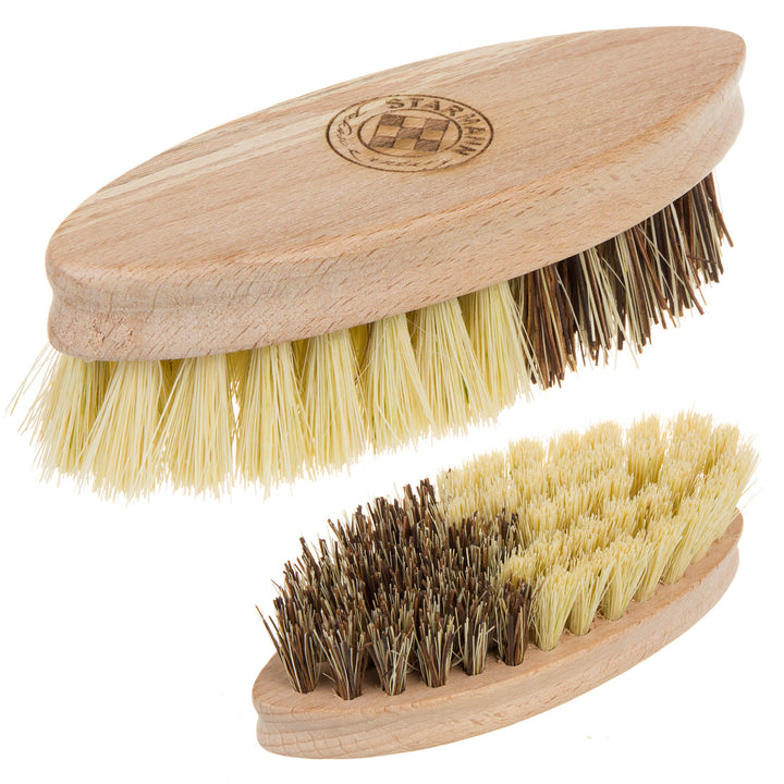 Brosse à légumes en bois + tampico et union (mélange de tampico et couffin) STARMANN