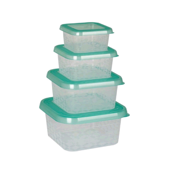 BranQ - Lot de 4 boîtes de rangement avec couvercles - Sans BPA