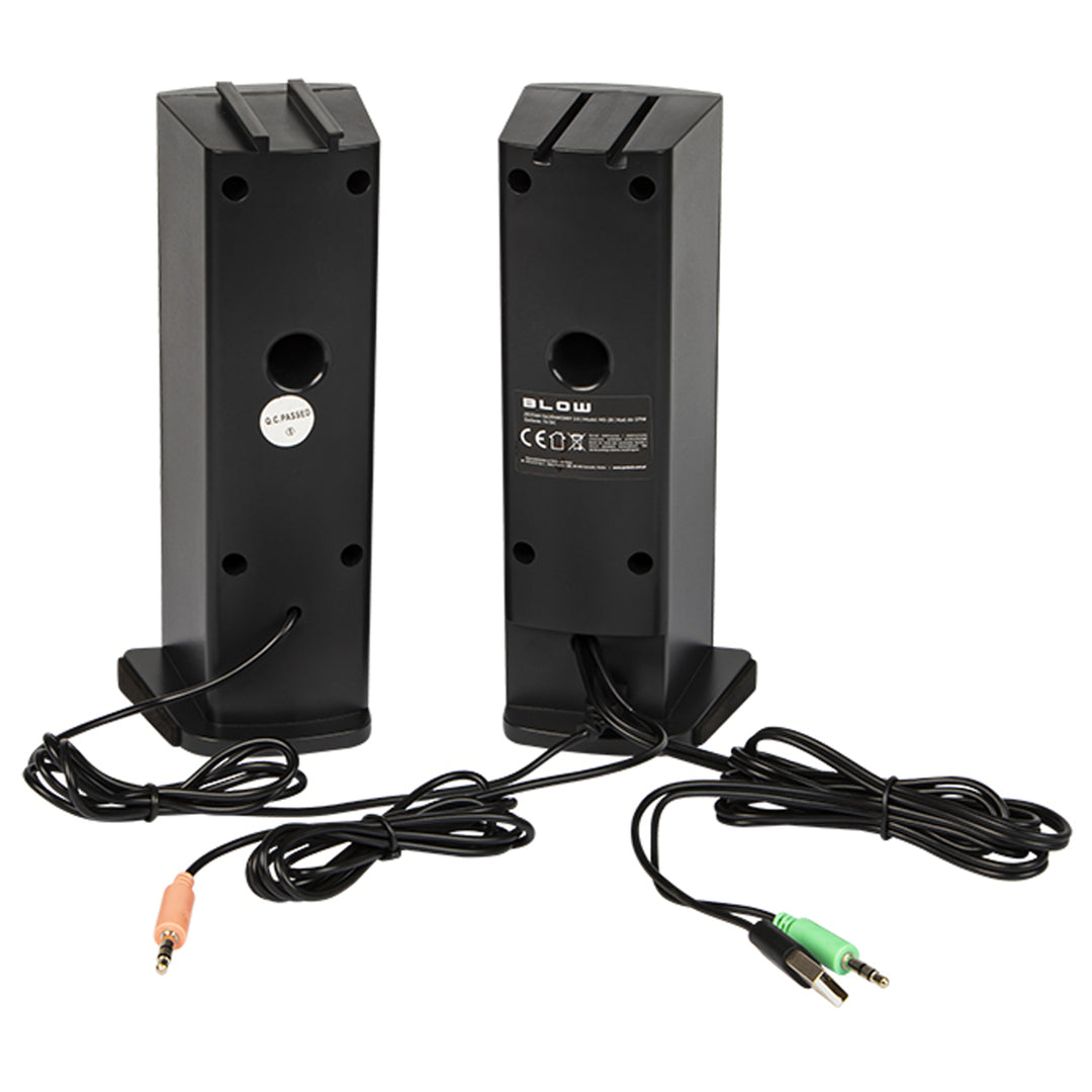 Blow MS-28 2-in-1 Bluetooth-luidspreker 2.0 Pc-luidspreker met soundbar-functie LED RGB-achtergrondverlichting Stereoluidspreker 2x3W RMS 2x2 AUX 3,5 mm USB-voeding