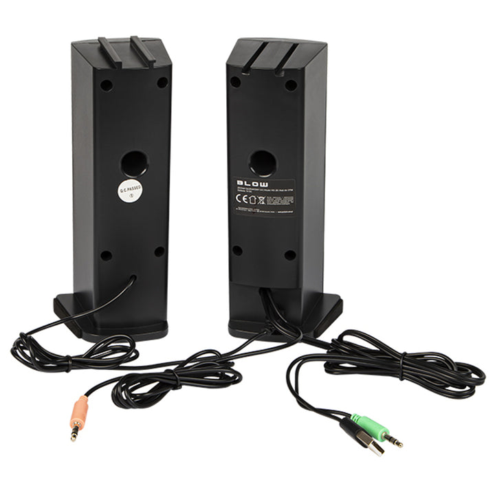 Blow MS-28 2-in-1 Bluetooth-luidspreker 2.0 Pc-luidspreker met soundbar-functie LED RGB-achtergrondverlichting Stereoluidspreker 2x3W RMS 2x2 AUX 3,5 mm USB-voeding