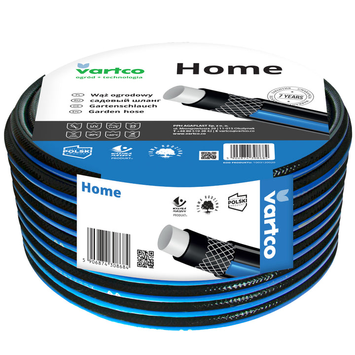 Vartco - 4-Ply Tuinslang 3/4" 20m | flexibele slang polyester kruis vlecht UV-bestendig 25 Bar