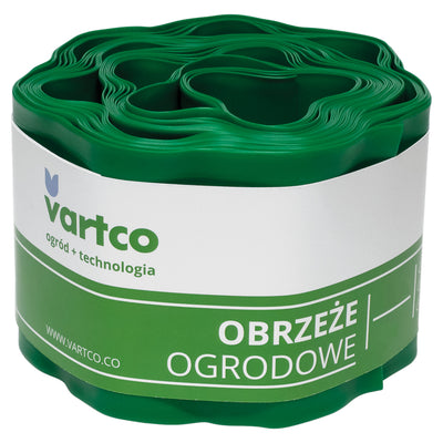 Vartco - Gazon rand | tuin hek golvende | tuin Palissade wortel barrière Plastic 15cm x9m groen