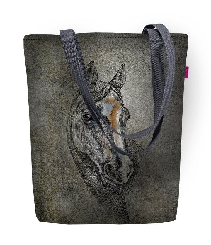 Zonnige Schoudertas met Rits Dames Shopper 36x40 cm (past A4) Tote Bag Stoffen tas met motief Heer