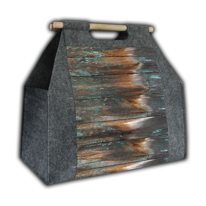 Bertoni - Sac à bois de chauffage Sac à bois rectangulaire avec poignée Havane