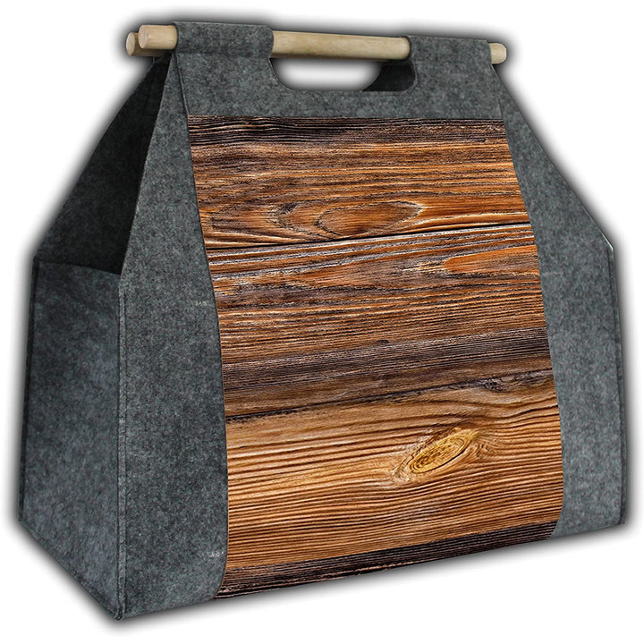 Bertoni - Sac à bois de chauffage Sac à bois rectangulaire avec poignée de transport Bois