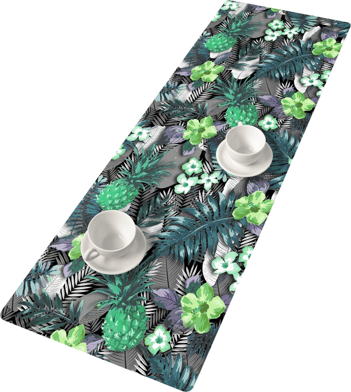 Bertoni -Chemin de table - Nappe de table en feutre avec motif - Décoration de table facile d'entretien 95 x 33 cm Vert Lambada