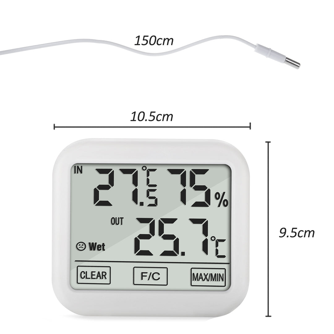 Green Blue GB381 Weerstation met buitenvoeler, kabellengte 1,5 m, comfortdisplay, thermometer, hygrometer, vochtigheidsmeting, buiten- en binnentemperatuur