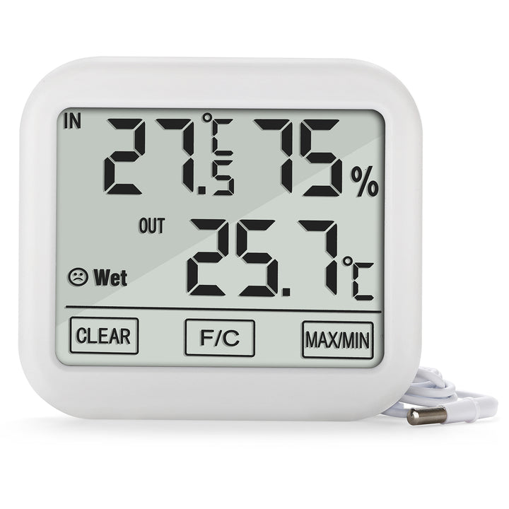 Green Blue GB381 Weerstation met buitenvoeler, kabellengte 1,5 m, comfortdisplay, thermometer, hygrometer, vochtigheidsmeting, buiten- en binnentemperatuur