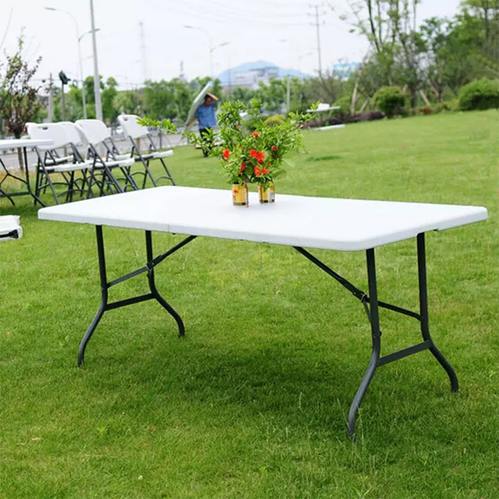 GreenBlue GB370 Table pliante multifonctionnelle pour 4 personnes Table de camping table de jardin table buffet avec poignée 180x75x74cm max.200kg