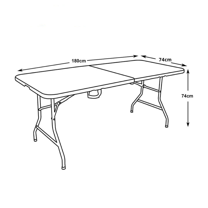 GreenBlue GB370 Table pliante multifonctionnelle pour 4 personnes Table de camping table de jardin table buffet avec poignée 180x75x74cm max.200kg