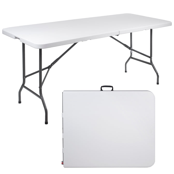 GreenBlue GB370 Table pliante multifonctionnelle pour 4 personnes Table de camping table de jardin table buffet avec poignée 180x75x74cm max.200kg