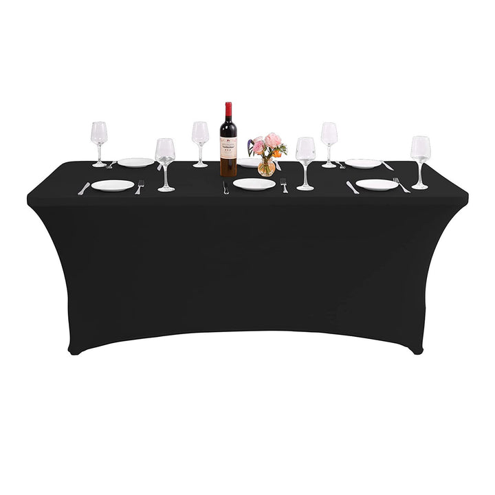 Nappe élastique GreenBlue couverture de table de restauration noir, 180x75x74cm, spandex, GB372