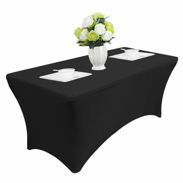 Nappe élastique GreenBlue couverture de table de restauration noir, 180x75x74cm, spandex, GB372