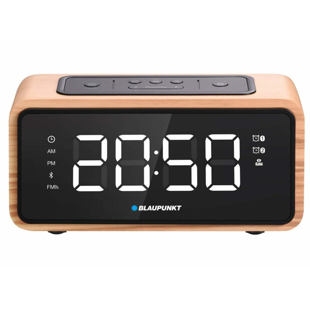 Radio-réveil FM Bluetooth 60 stations mémoire affichage LED horloge avec double alarme et fonction Snooze