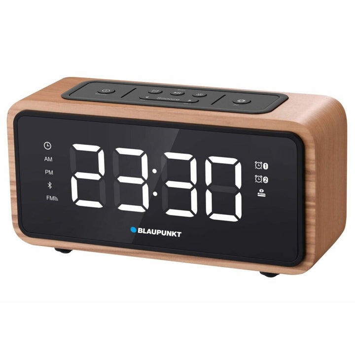 Radio-réveil FM Bluetooth 60 stations mémoire affichage LED horloge avec double alarme et fonction Snooze