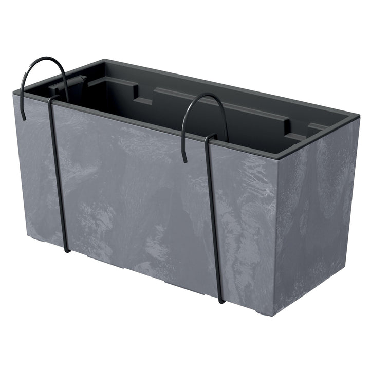 Prosperplast - Pot de fleurs avec insert à Suspendre - Jardinière de balcon - Urbi Case Effet Béton