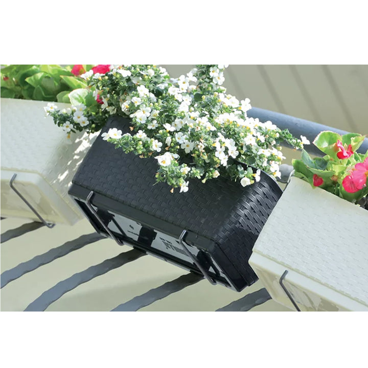 Prosperplast Ratolla Case Balconnière / Pot de Fleur à Suspendre - Jardinière Rectangulaire Plastique (590x154x142mm - Umbra)