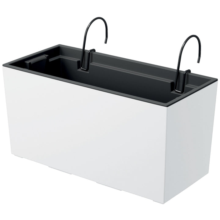 Prosperplast - Urbi Case Pot de balcon avec insert et suspension - Pot de balcon (395x18x195mm, Blanc)