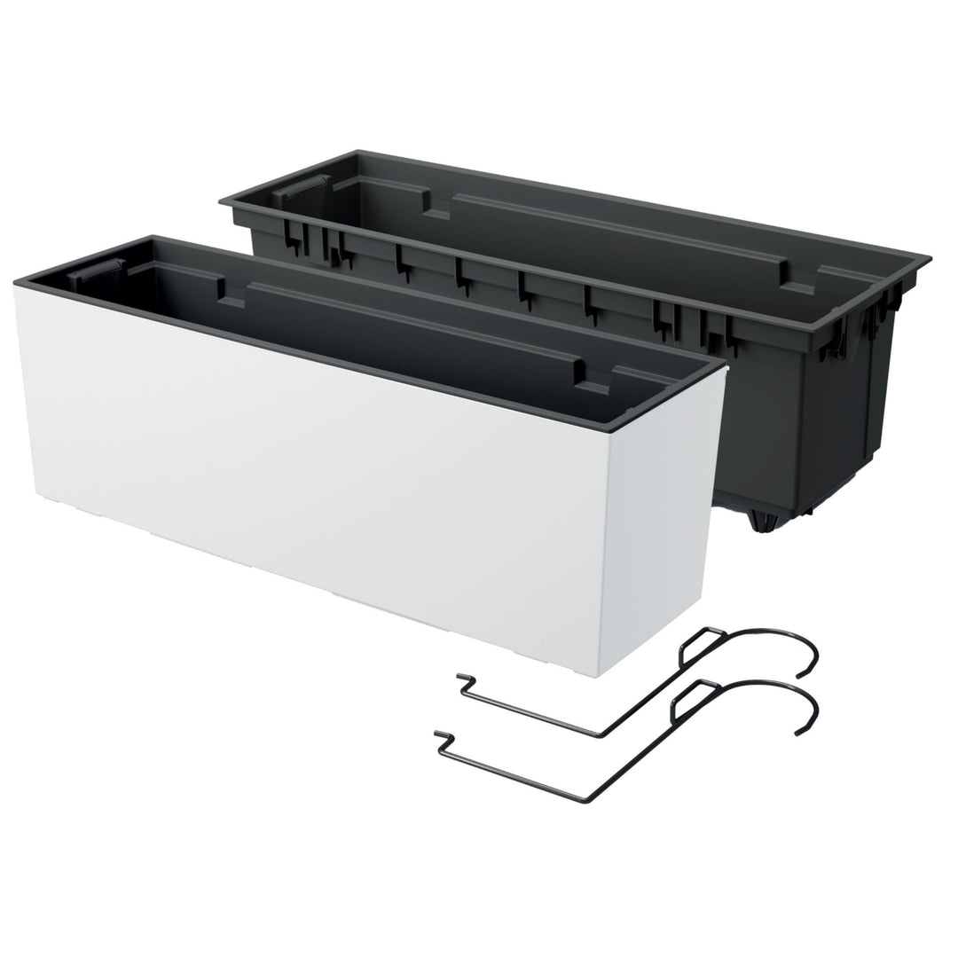 Prosperplast - Pot de fleur Urbi Case avec insert et suspension - Pot de balcon (580x180x195mm, Blanc)