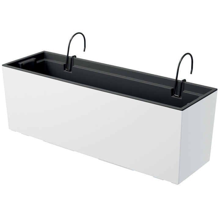 Prosperplast - Pot de fleur Urbi Case avec insert et suspension - Pot de balcon (580x180x195mm, Blanc)