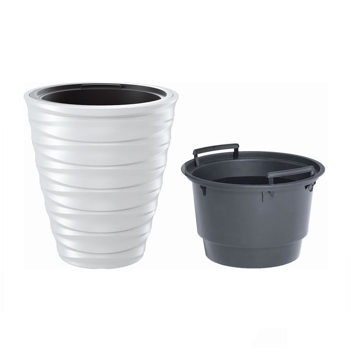 Prosperplast - Pot de Fleur Freze avec Insert - Plastique Rond Résistant aux UV Résistant au Gel Ø299mm (Blanc)