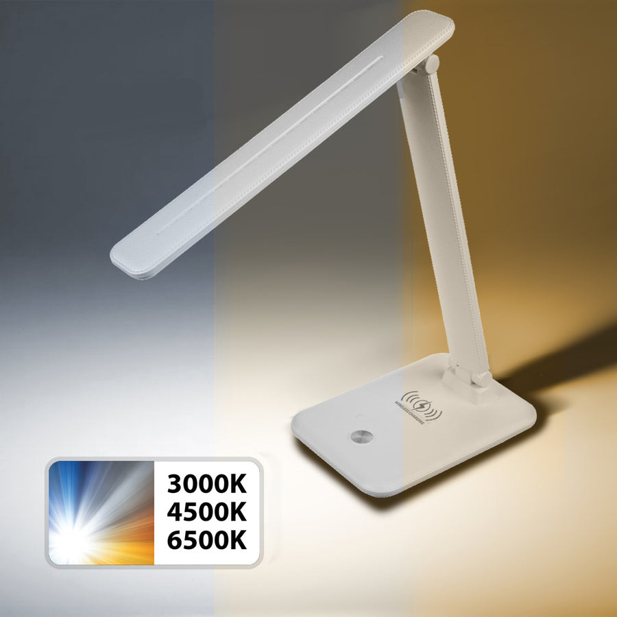 Maclean LED bureaulamp, max. 9W, 220-240V AC, kleurverandering, dimbaar, batterijlader, 450lm, MCE616 W