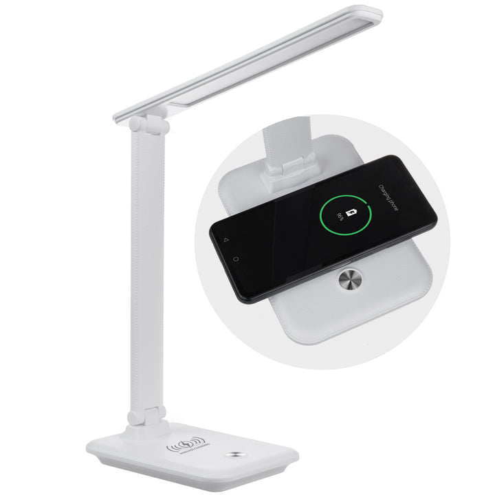 Lampe de bureau LED dimmable 9W avec chargeur induction Qi