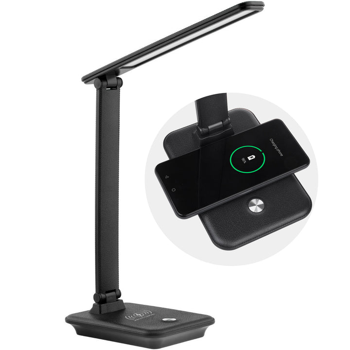 Lampe de bureau LED dimmable 9W avec chargeur induction Qi