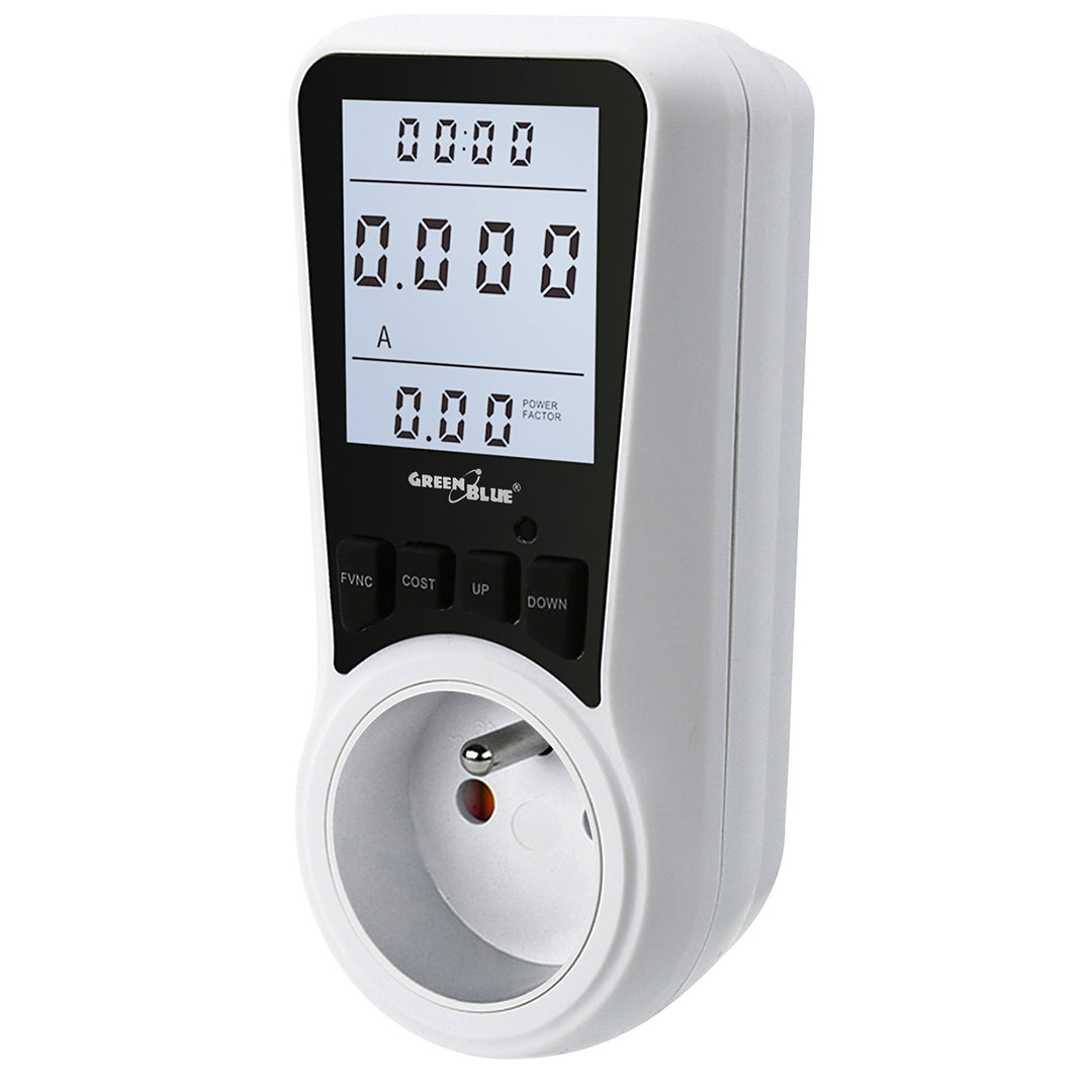 GreenBlue - Wattmeter / Elektriciteitsmeter met stopcontact - Energieverbruiksmeter