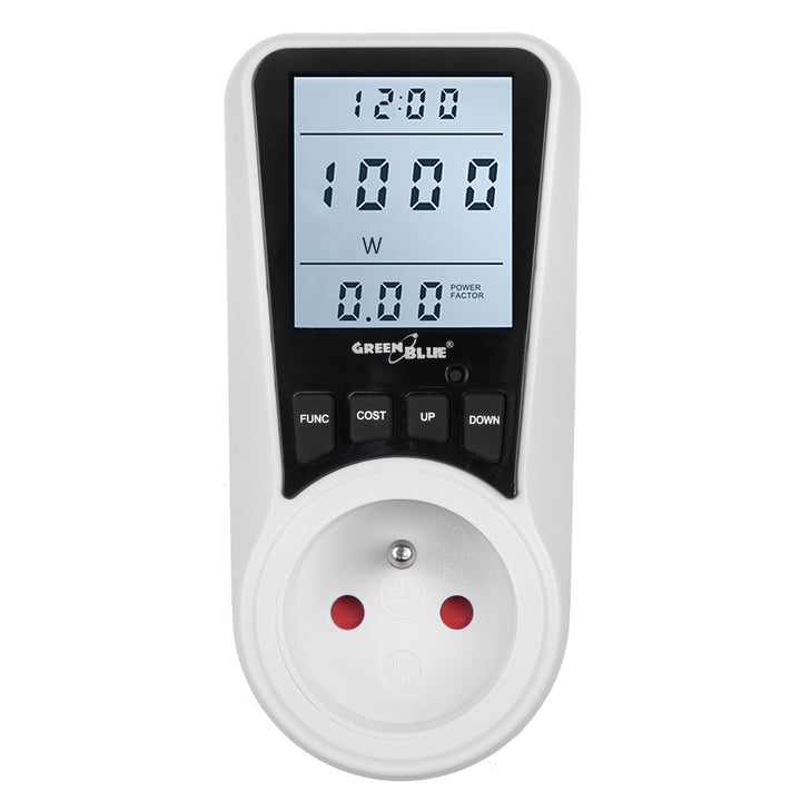 GreenBlue - Wattmeter / Elektriciteitsmeter met stopcontact - Energieverbruiksmeter