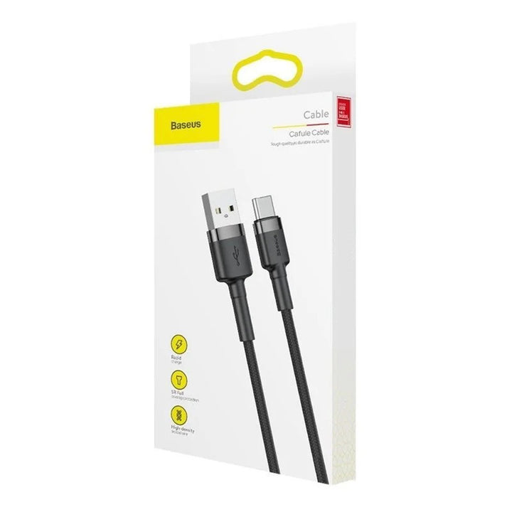 USB - USB-C kabel 3m Baseus Cafule CATKLF-UG1 Quick Charge 2A kabel voor snel opladen