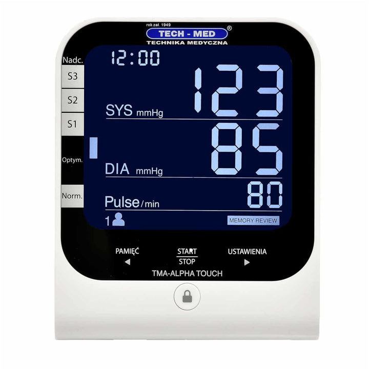 Tech-Med - Digitale bloeddrukmeter Bloeddrukmeter - Universele manchet: 22-42 cm | Resultaatclassificatie-index volgens WHO