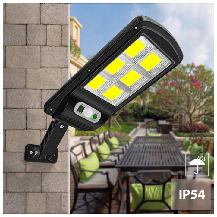 Maclean - Solar Lamp - Lampadaire solaire avec capteur de mouvement et de crépuscule - IP54 4W 400 Lumen 6500K Télécommande