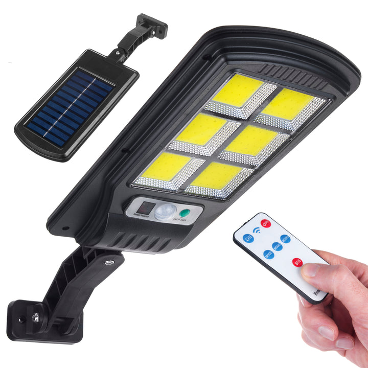 Maclean - Solar Lamp - Lampadaire solaire avec capteur de mouvement et de crépuscule - IP54 4W 400 Lumen 6500K Télécommande