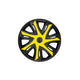 NRM N-Power wieldoppen voor stalen velgen, two-tone wieldoppen, set van 4, auto, voertuig, geschikt voor de meeste merken en velgen, ABS kunststof (geel/zwart, 15")