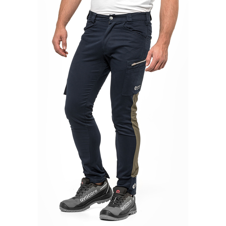 TUBBOS taille werkbroek in marine blauw/olijf - Maat 60