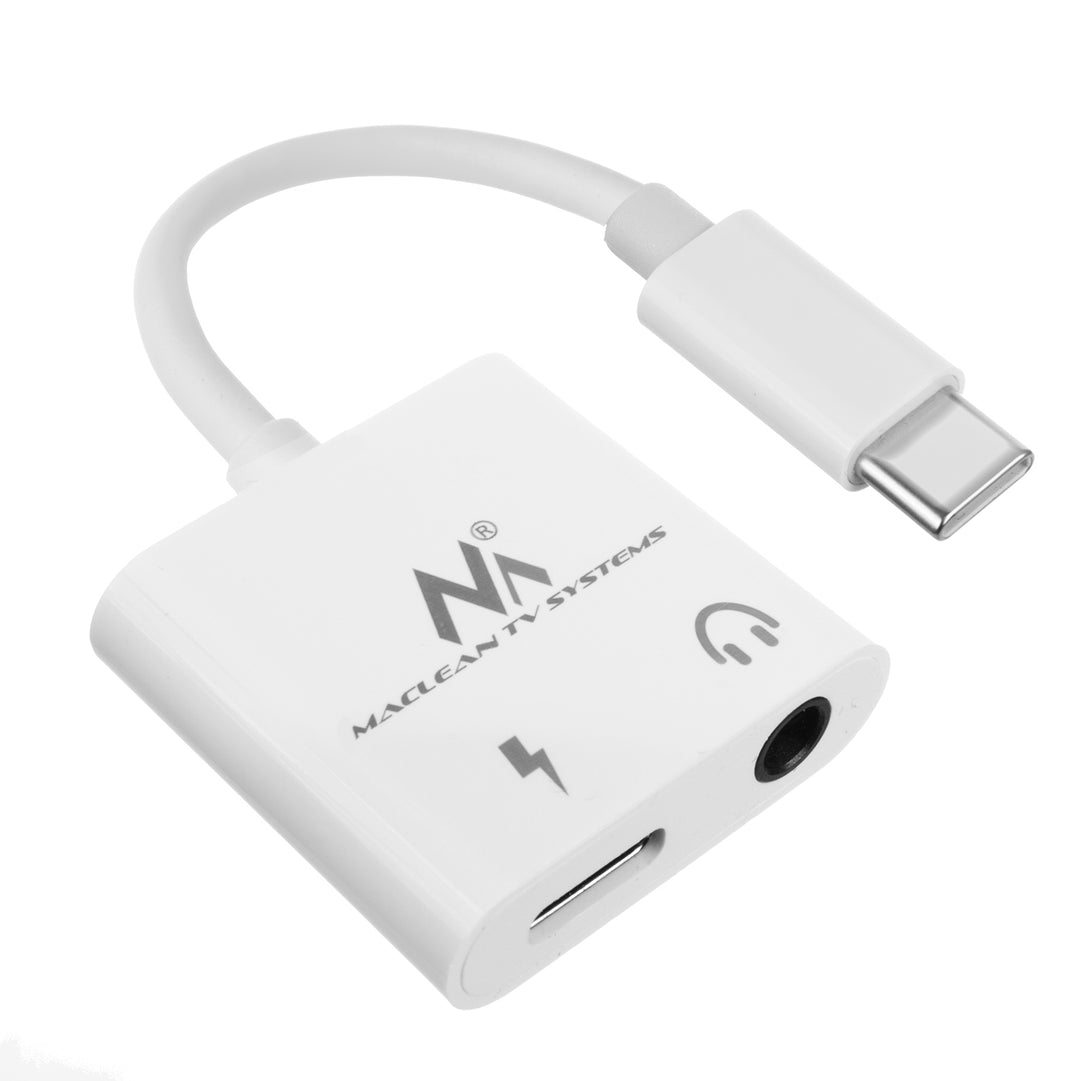 Maclean MCTV-848 - Adaptateur USB Type-C - mini jack 3,5 mm avec Power Delivery (PD) 30W