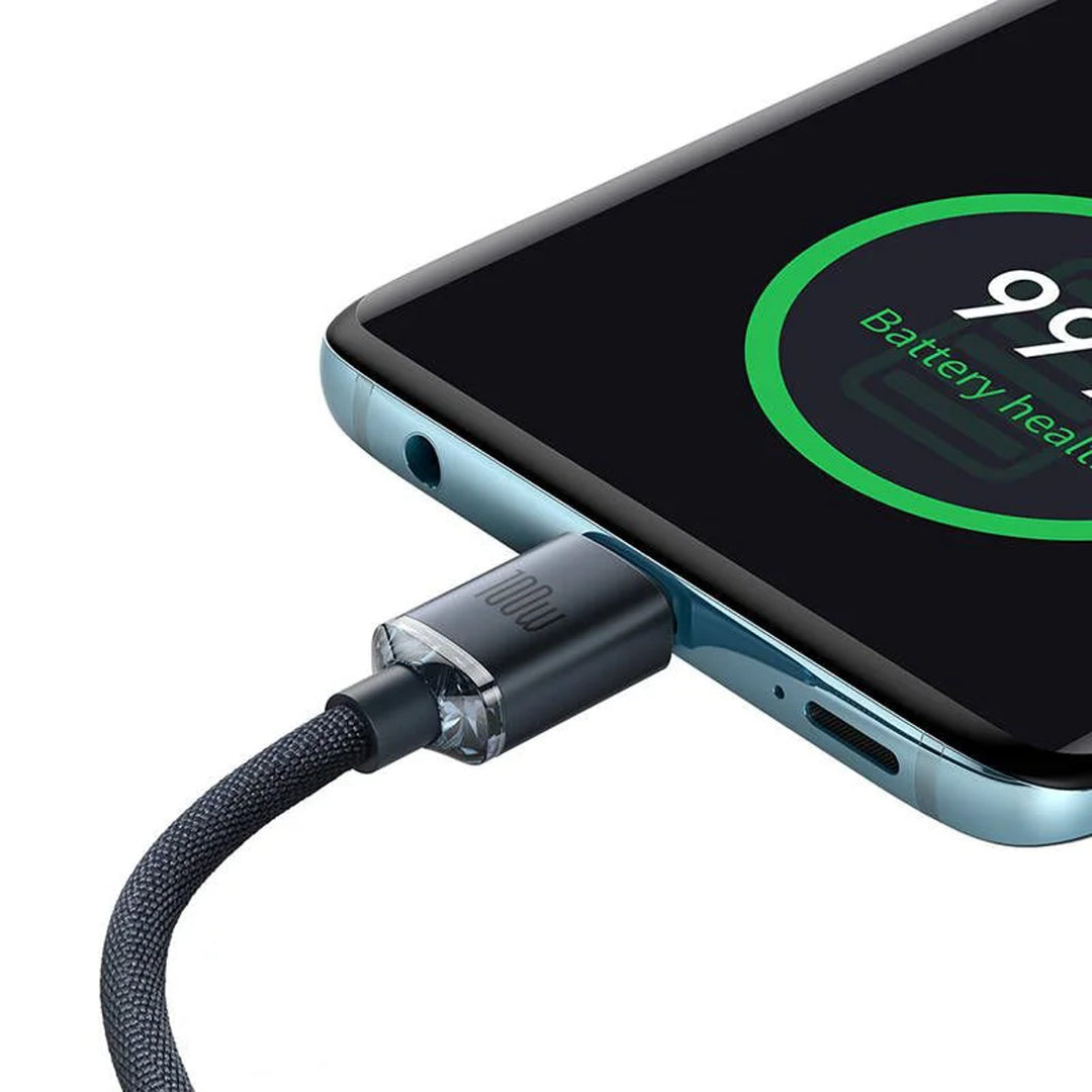 USB-C PD 2.0 1,2m kabel Baseus Crystal CAJY000601 Quick Charge 3.0 100W