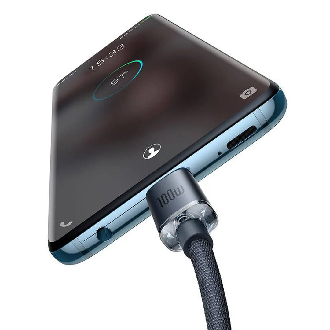 USB-C PD 2.0 1,2m kabel Baseus Crystal CAJY000601 Quick Charge 3.0 100W