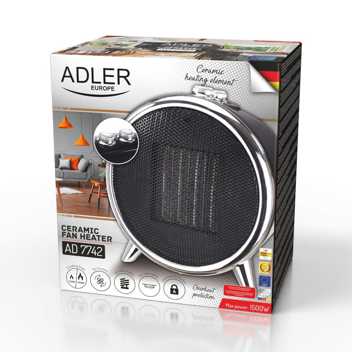 Adler AD 7742 - Keramische radiator 1500 W met ventilatorstand