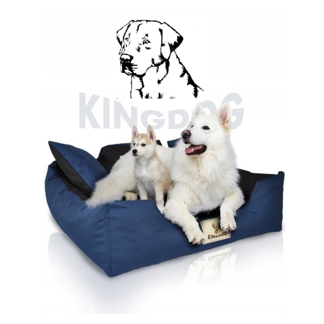 Kingdog - Groot honden- en kattenbed 75 x 65 | Blauw - maat M